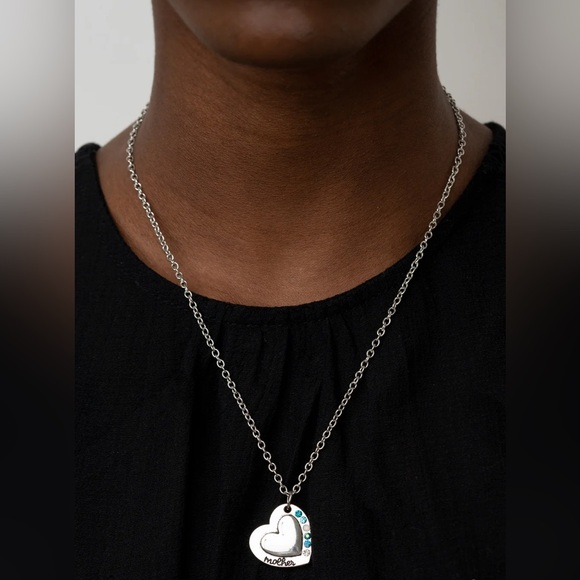 paparazzi Jewelry - Happily Heartwarming - Heart Shaped Rhinestones MOTHER Necklace & Earrings Set